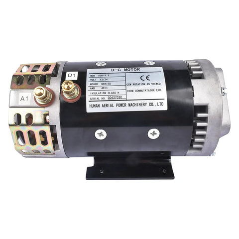 Beefed Up 24VDC 4.5HP Hydraulic Pump Motor Cross Reference 40844 48044GT Replacement Part For GS Series Scissor Lifts Fits GS2046 GS2632 GS4047 Industrial Aerial Equipment Hydraulic Power Replacement Parts, side view