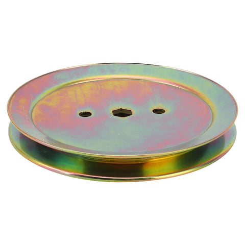 Heavy Duty Mower Spindle Drive Pulley For 100 Series Lawn Deck with steel finish, designed for D105 and D110 models.