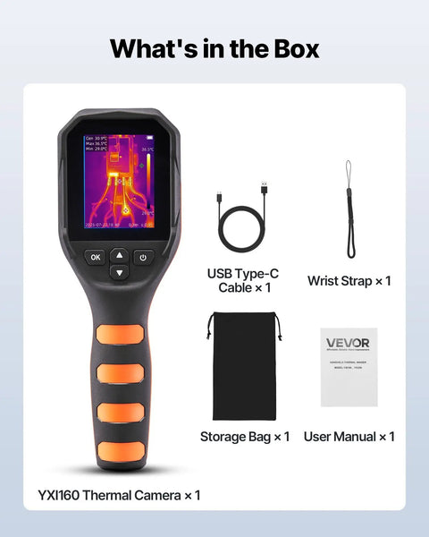 Beast Mode Thermal Imaging Camera With 320x240 TISR Super Resolution And 2MP Visual Camera, USB cable, wrist strap, bag, manual