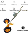 Heavy-Duty 55 Gallon Drum Dolly With Massive 16 Inch Pneumatic Tires For All Terrain Mastery, features thickened plate and strong capacity.