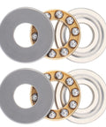 Two sets of CLAHJQX F8-19M thrust ball bearings; 8 mm bore, 19 mm OD, 7 mm thick with brass cage