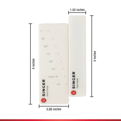 Stitch Gauge And Guide For Sewing Enthusiasts, Seam Measuring Tool For Machine Sewing, Pre Drilled Holes For One Eighth To One Inch Seam Allowances