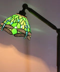 Tiffany Style Floor Lamp With Swivel Arm Stained Glass Dragonfly Green Reading Light 72 Inch Tall Torch Lamp Adjustable Angle