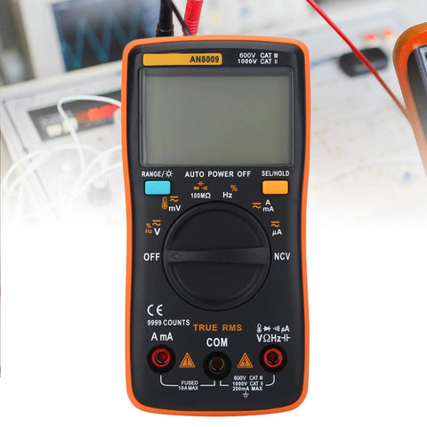 Must Have Digital Multimeter Auto Range Voltmeter with Large Backlit LCD Display 9999 Count for Precise DIY Testing