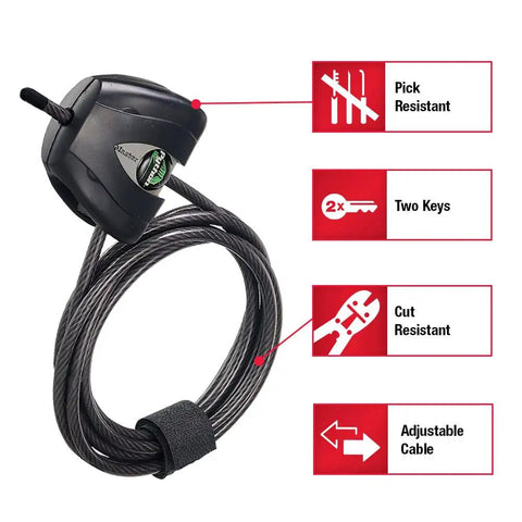 Heavy Duty Steel Cable Lock 2 Pack with Keys for Trail Cams Kayaks Bikes Tools and Outdoor Gear Anti Theft Adjustable Locking Cable