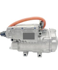 Heavy Duty Byd Qin Ev Air Compressor Bc28a 409V Straight Oem Swap Electric Refrigeration Pump side view with orange hose