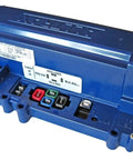 Beefy DC Motor Controller Packing 500 Amps Steady, Fast Usb Tuning With Smart Auto Throttle Calibration Running Totally Slick On 12 To 72 Volt Systems For Pro Builds, blue casing with electrical connections.