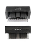ATOTO branded AC-4450 Bluetooth OBDII OBD2 Car Diagnostic Scanner For A6 And S8 OBDII port view, black plug