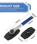 Dimensions of 4 In 1 Disc Brake Piston Separator And Caliper Press Tool With Anti Slip Ratchet Wrench And 2 S Hooks Tough Universal For Most Vehicles Blue Great For Quick Caliper Release And Piston Spread Fits Most Cars Trucks And SUVs.