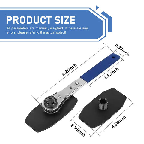 Dimensions of 4 In 1 Disc Brake Piston Separator And Caliper Press Tool With Anti Slip Ratchet Wrench And 2 S Hooks Tough Universal For Most Vehicles Blue Great For Quick Caliper Release And Piston Spread Fits Most Cars Trucks And SUVs.