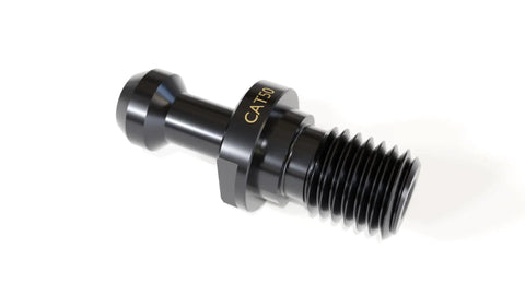 "Cat50 Style C Pull Stud Retention Knob With Coolant Hole For Heavy Duty Machining 1-8 Inch Thread Alloy Steel, side view."