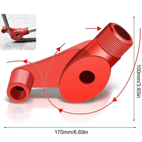 Top Rated 90 To 180 Degree Manual Wire Pipe Bender Machine Iron Tube Former Tool showing its red handle and size dimensions.