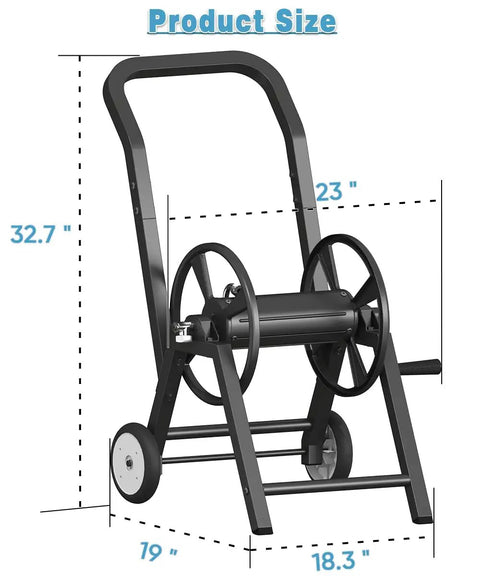 Heavy Duty Garden Hose Reel Cart With Wheels Holds 165 Feet Of Five Eighth Inch Hose In Outdoor Powder Coated Steel Water Storage Rack
