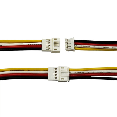 Mini Micro PH2.0mm 4Pin Connector Kit With 10cm 22AWG Soft Silicone Wire, Includes Male And Female Plugs, Ideal For LED Light Strips
