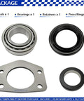 Beefed-Up Axle Bearing And Seal Kit With Drum Brake Setup for Jeep Dana 44 Rear 1997-2006, bearings, seals, retainers visible