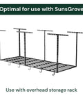 Heavy Duty 4 Pack Overhead Garage Ceiling Storage Hooks Add On Flat Hook Accessory For Hanging Bikes Ladders Tools And More Supports Up To 53 Lbs Easy Mounting shown on overhead storage rack.