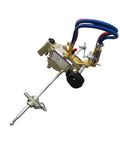 Heavy Duty Portable Gas Cutting Torch With Adjustable Speed Track That Knocks Out Any Metal Cutting Job Fast And Leaves Clean Cuts On Steel Plate Up To One Point Two Inches Thick, showing the detailed gas cutter design.