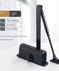 Adjustable Speed Door Closer With Hydraulic Buffer And Soft Close, Quiet, No Slam Design, small size, black finish