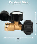 Universal Propane Tank Gauge For 5-20 Pound LP Tanks, gas level indicator with QCC1 Type 1 connection and brass body shown.