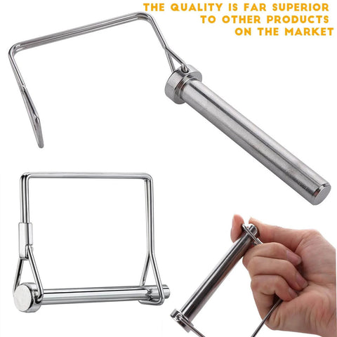 10 Piece Large Trailer Coupler Pin Set Heavy Duty Hitch Pin Locking Pin 5 Sixteenth Inch By Two And Three Quarter Inch 8x70mm Zinc Plated