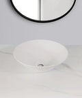 USZWBY Vessel Sinks Bathroom Sink Hotel Apartment Lampshade-Shaped Countertop Art Basin Balcony Ceramic Wash Bathroom Bowl Sink on marble countertop with mirror