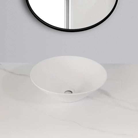 USZWBY Vessel Sinks Bathroom Sink Hotel Apartment Lampshade-Shaped Countertop Art Basin Balcony Ceramic Wash Bathroom Bowl Sink on marble countertop with mirror