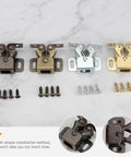 Double Roller Cabinet Door Latches And Catches Kit With Cold Rolled Steel in four finishes with matching screws, 20 pack.