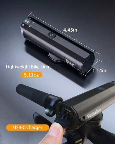 Ultra Bright Front Bike Light For Night Riding 1500 Lumens Rechargeable Bicycle Headlight With Aluminum Alloy Body IP66 Waterproof Anti Glare