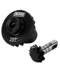 Underdrive Helical Axle Gear Set 20/8T Steel Alloy For 1/18 RC Crawler Upgrade, close-up of gear teeth and finish