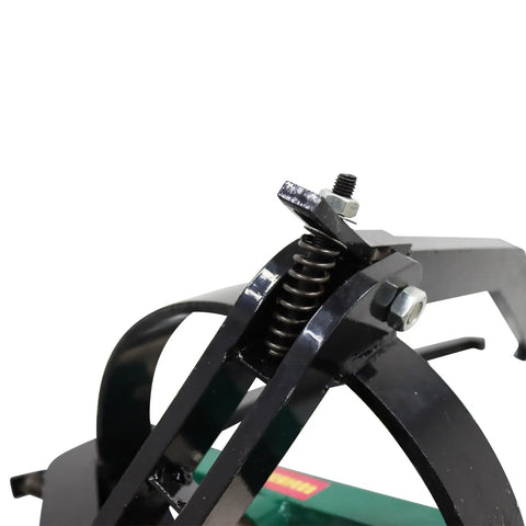 Close-up of Heavy Duty Three Jaw Brake Drum Puller Remover Tool Kit for Car and Truck Repair, showing steel arms and screw.