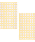 Sheets of white reflective dot stickers from White Reflective Dot Stickers Set High Reflectivity Ball Marker Decals For Golf Simulators Weatherproof Launch Monitor Stickers Compatible With Simulators High Speed Cameras And Launch Monitors 300 Pack.