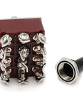Heavy Duty Rocker Toggle Switch 4PDT 12 Terminals On Off On 15A 250V 10A 380V Waterproof With Metal Knob Cover Cap TEN403 for Industrial Equipment and Marine Electrical Panels, 12-terminal rear view