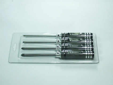 All In One Model Aircraft Maintenance Tool Kit With Cross And Phillips Screwdrivers In 3.5mm, 4.0mm, 5.0mm And 5.8mm For Precise RC Airplane Repairs, Durable Tips, Compact Handy Set For Hobbyists