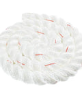 Heavy Duty PolyDac Rope Combo Utility And Towing Line White With Red Tracer Coiled View