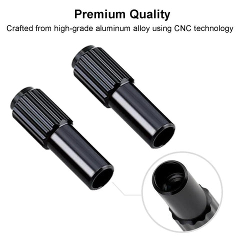 Dope Inline Bike Cable Adjuster Set, CNC Aluminum Alloy, Anodized Black, 2 Pack, Easy Tension For Brake And Gear Cables