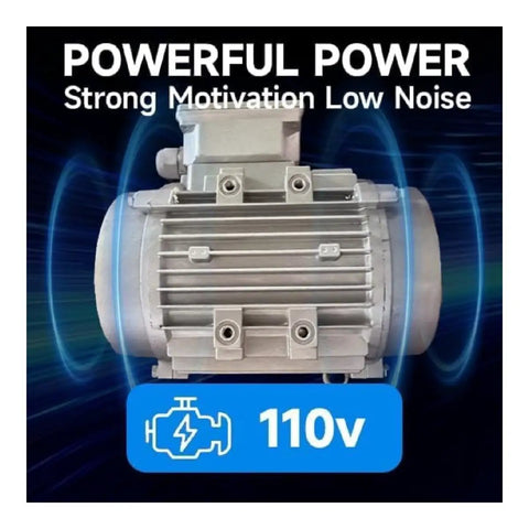 Heavy Duty Wheel Balancer Machine Built With Raw Copper Motor Core And Lab Grade Precision To Eliminate Steering Jitter and Deliver Flawless Highway Glide For Weekend Mechanics And Pro Shops. Image of a 110V copper motor.