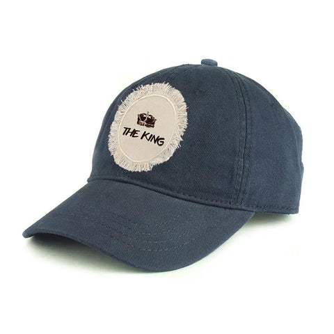 Eight Pack Sublimation Blanks For Hats And Garments 100 Percent Polyester Heat Press Ready Patches on blue hat.