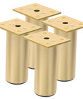 Adjustable Round Aluminum Furniture Legs With Rubber Pads, 4 Pack, Easy Replacement Feet For Tables Chairs Sofas Desks Cabinets, Durable DIY Furniture Upgrade For Modern Home Decor