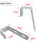 Top Shelf Heavy Duty Four Piece Bunk And Loft Bed Ladder Brackets Rust Resistant PVC Coated Stainless Steel Angular Support Hooks showing dimensions.
