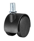Slick Swivel Chair Casters With M10 Threaded Stem And 1.5 Inch Twin Wheels Dead Silent Rolling For Office Seating No Sweat Install includes a close-up of a single caster.