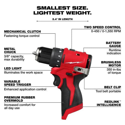 Subcompact Brushless Cordless Drill Driver With A Metal 3 8 Inch Chuck And Dual Speed Gears Built For Tight Corners And Hefty Job Sites Where Pros Want A Rock Solid Bare Tool Setup, featuring a mechanical clutch and LED light.