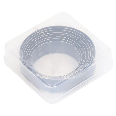 8 Piece Round Leather Punching Die Set Made From Alloy Steel in clear storage box for crafting and leatherworking