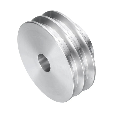 V Type Aluminum Alloy Pulley 14mm Bore 60mm Outer Diameter Double Groove for 6mm PU Belt Motor Shaft Drill Press Kit Includes Two Screws
