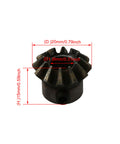 45 Steel Tapered Bevel Gear Wheel 1.5 Module 12 Teeth 8mm Hole Dia with dimensions for mechanical projects