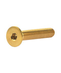 Premium Gr5 Titanium Countersunk Flat Head Bolts M5 X 30Mm Sweet Gold Finish Hex Allen Drive for custom builds.