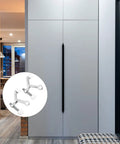Heavy Duty Zinc Alloy Door Stopper Set Two Pack Anti Pinch Wall Protectors in modern hallway setting.