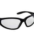 Hercules Safety Glasses with Shatterproof Lenses ANSI Z87 for work shooting riding and everyday use, black nylon frame with rubber ear pads