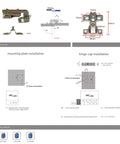 Slick Nickel Steel Hinges Engineered For Tight Squeeze Cabinets And Cupboards Featuring Solid Ninety Degree Short Arm Mechanism detailed measurements.