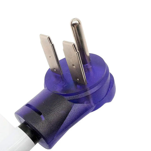 Heavy Duty 30 Amp NEMA 6 30 Extension Cord For Welder And Heater 10 Foot UL Listed 10 AWG Copper plug close-up