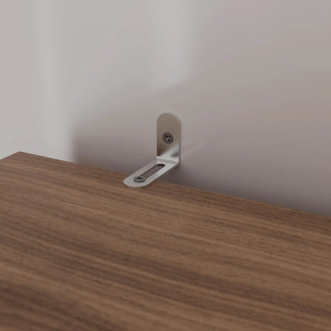 Mounting bracket for Walnut Display Cabinet With Glass Doors And Three Drawers App Controlled LED Lights Tall Bookcase